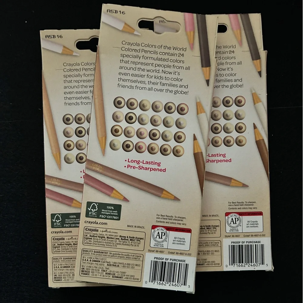 NWT - 3 Packs!! Crayola Colors of the World Colored Pencils - 24 Count